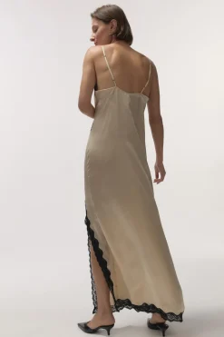 Mist Silky slip dress