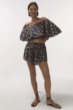 Tropic Off-shoulder printed top