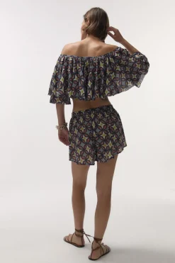 Tropic Off-shoulder printed top